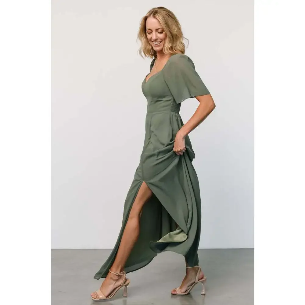 Baltic Born Sierra Sweetheart Maxi Dress | Dark Sage Size L - Picture 3 of 5